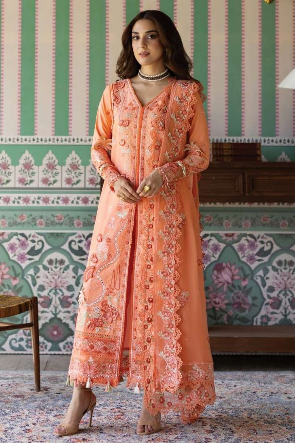 Imrozia | Serene 3 Pc Unstitched Embroidered Lawn Suit  SL-148 Vanya