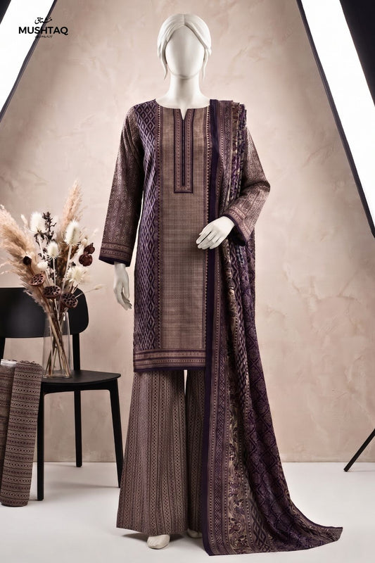 Mushtaq 3Pcs Unstitched Printed Lawn Daneen Collection Desgin - 2