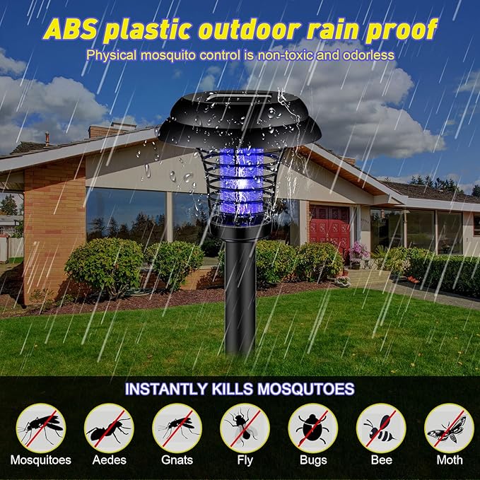 Solar Lamp Anti Mosquito  Outdoor LED Bug Zapper Light with Solar Power
