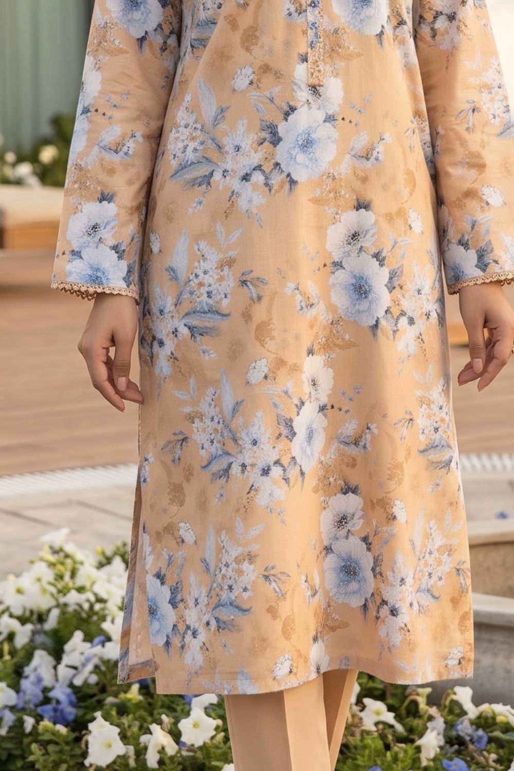 2Pcs Unstitched Printed Lawn Collection Desgin - 1