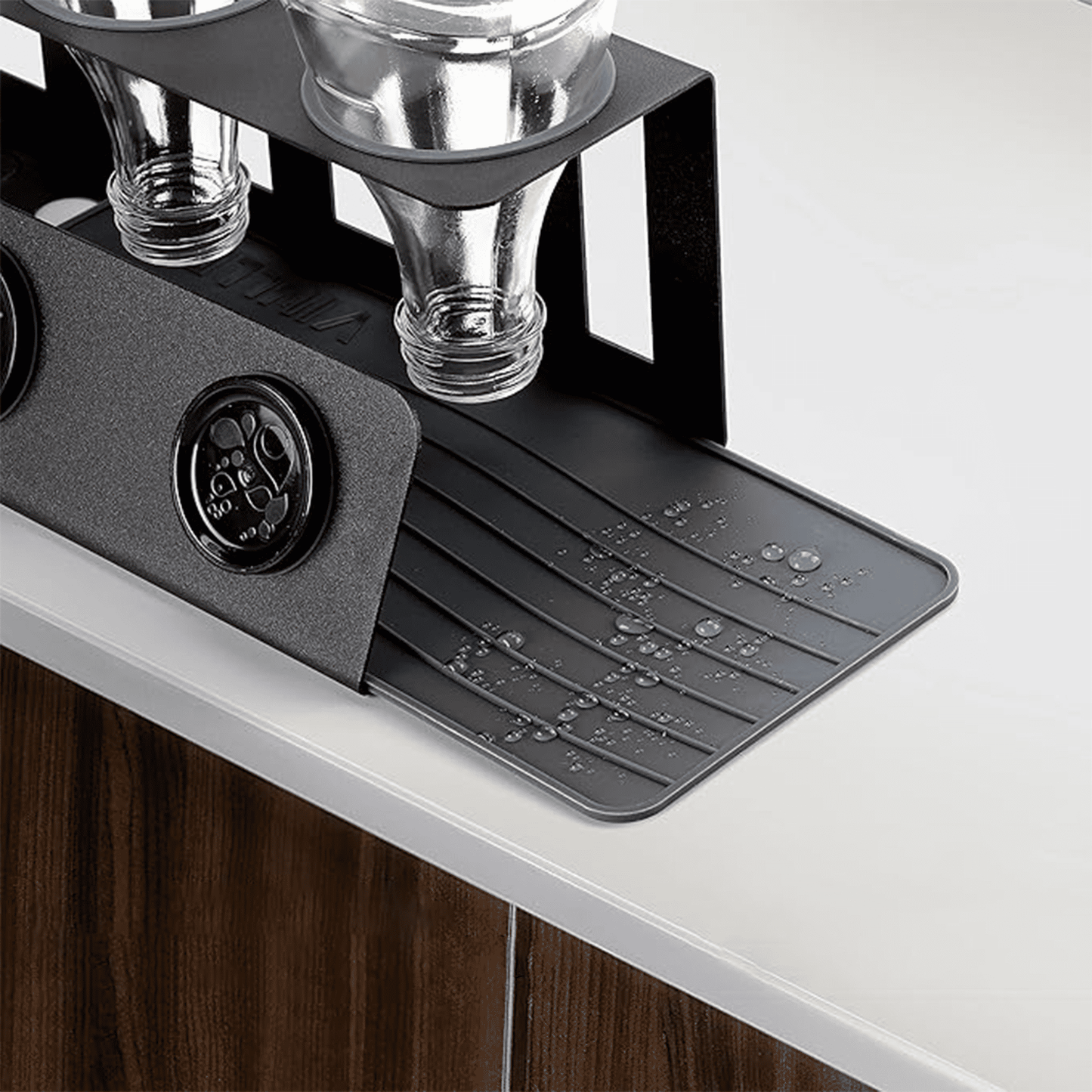 Vinlley Black Color Metal Bottle Holder Stand