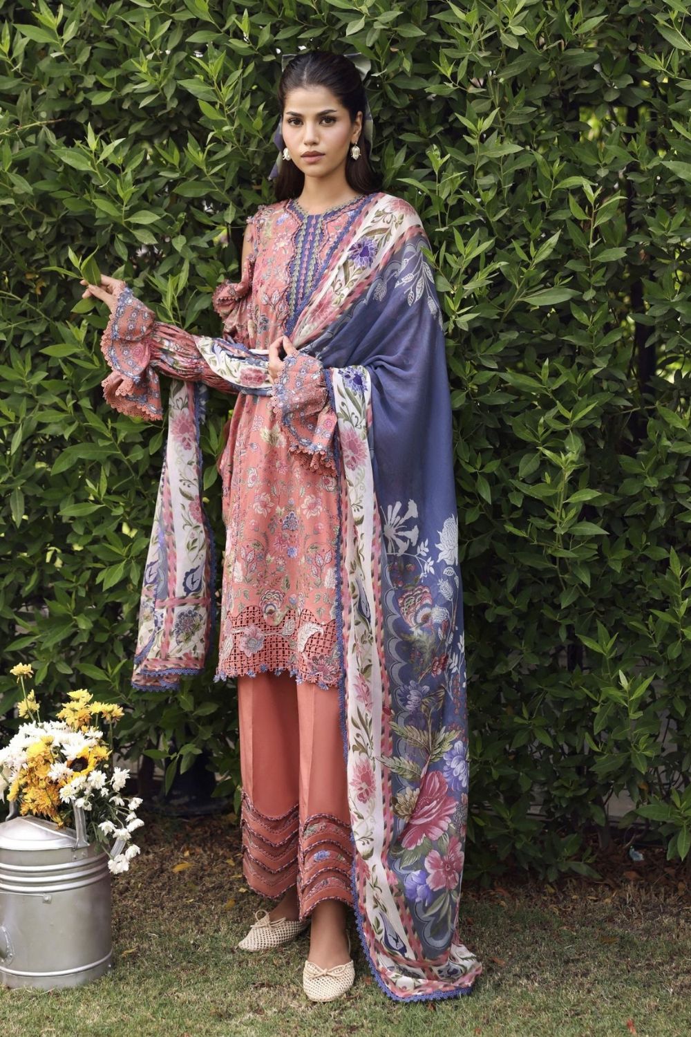 Elaf Premium 3Pc Unstitched Belladore  Printed Chiffon Suit EPA-3B LOVELLE