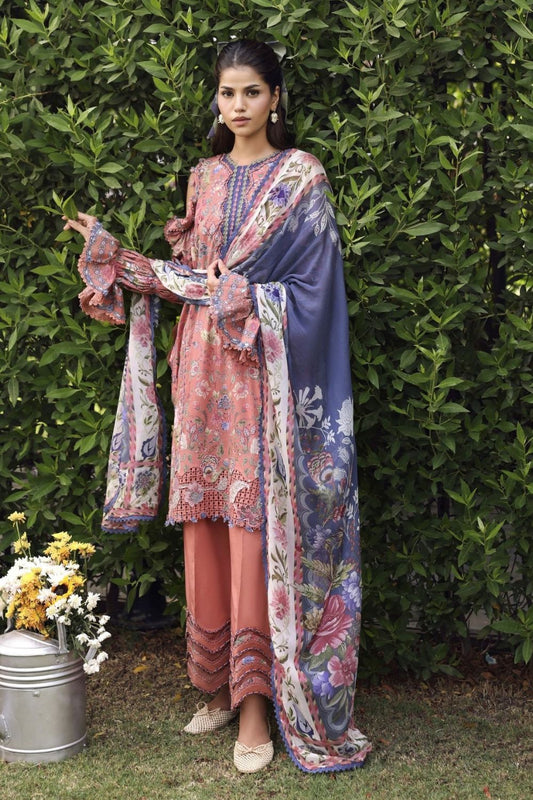 Elaf Premium 3Pc Unstitched Belladore  Printed Chiffon Suit EPA-3B LOVELLE