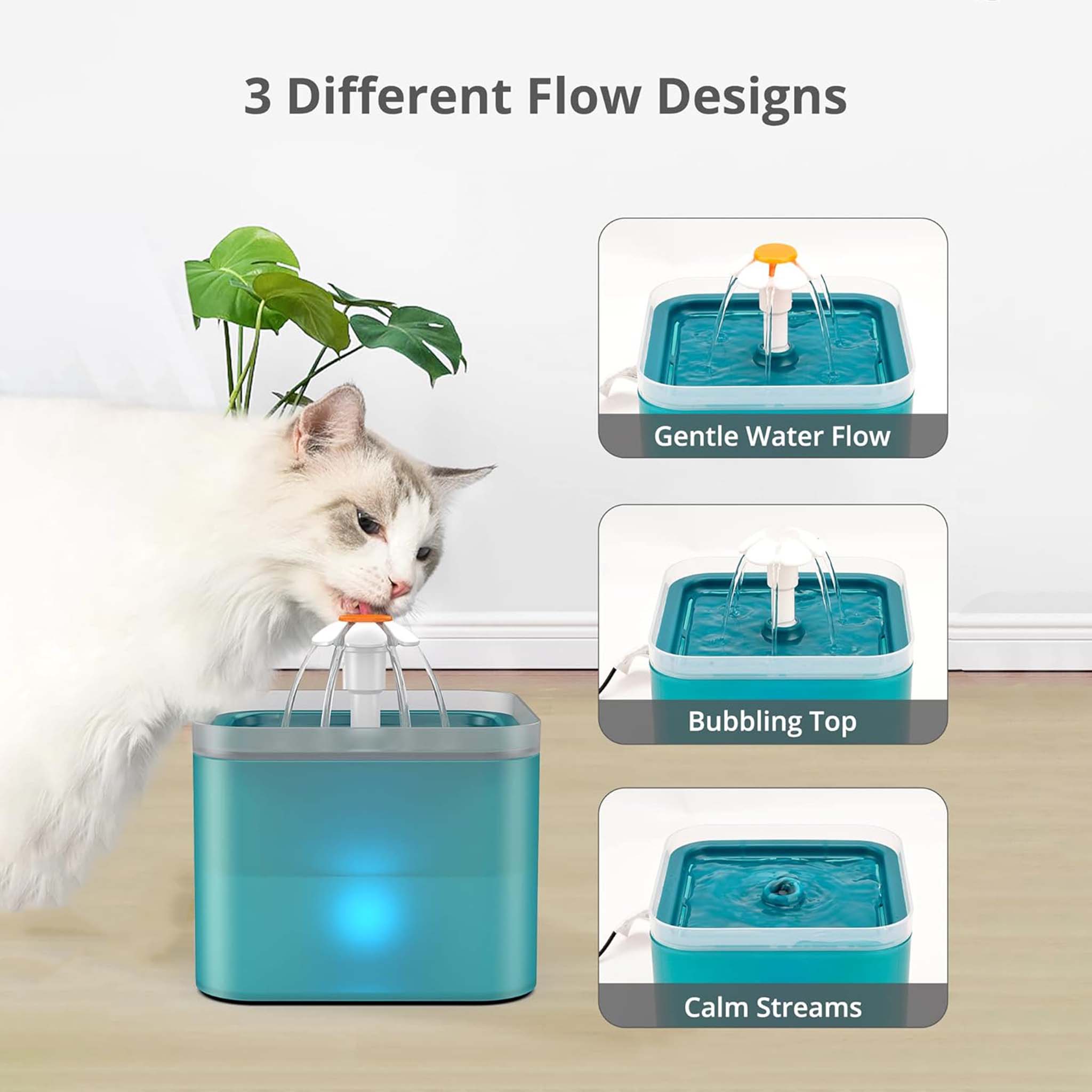 Pet Water Fountain  Automatic Drinking Dispenser for Cats and Dogs with Filter