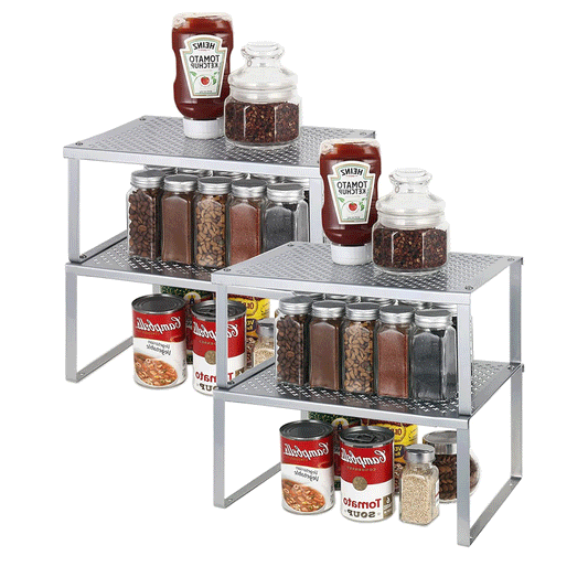 2 Pcs Kitchen Shelves  Stainless Steel Square Wall Mounted Racks for Storage and Organization