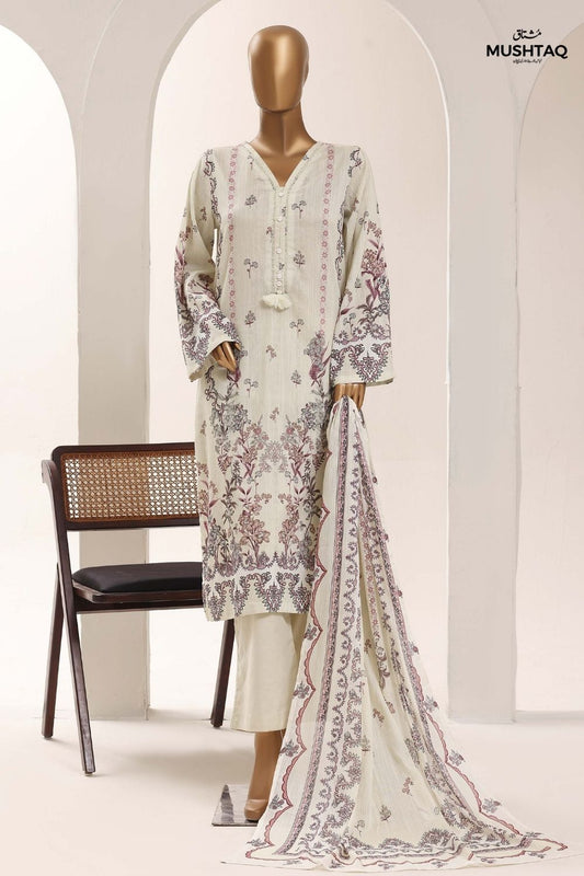Mushtaq 3Pcs Stitched Printed Lawn Sadabahar Collection Desgin - 2