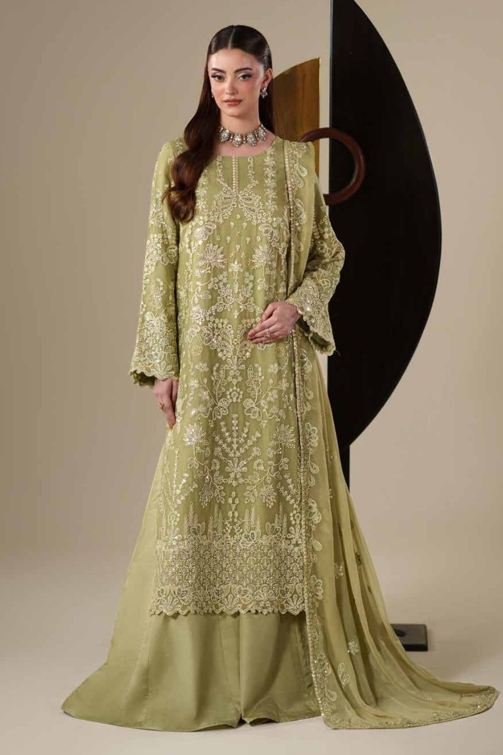 Emaan Adeel Nouvelle 3 Piece Unstitched Embroidered Luxury Chiffon Suit NOLA