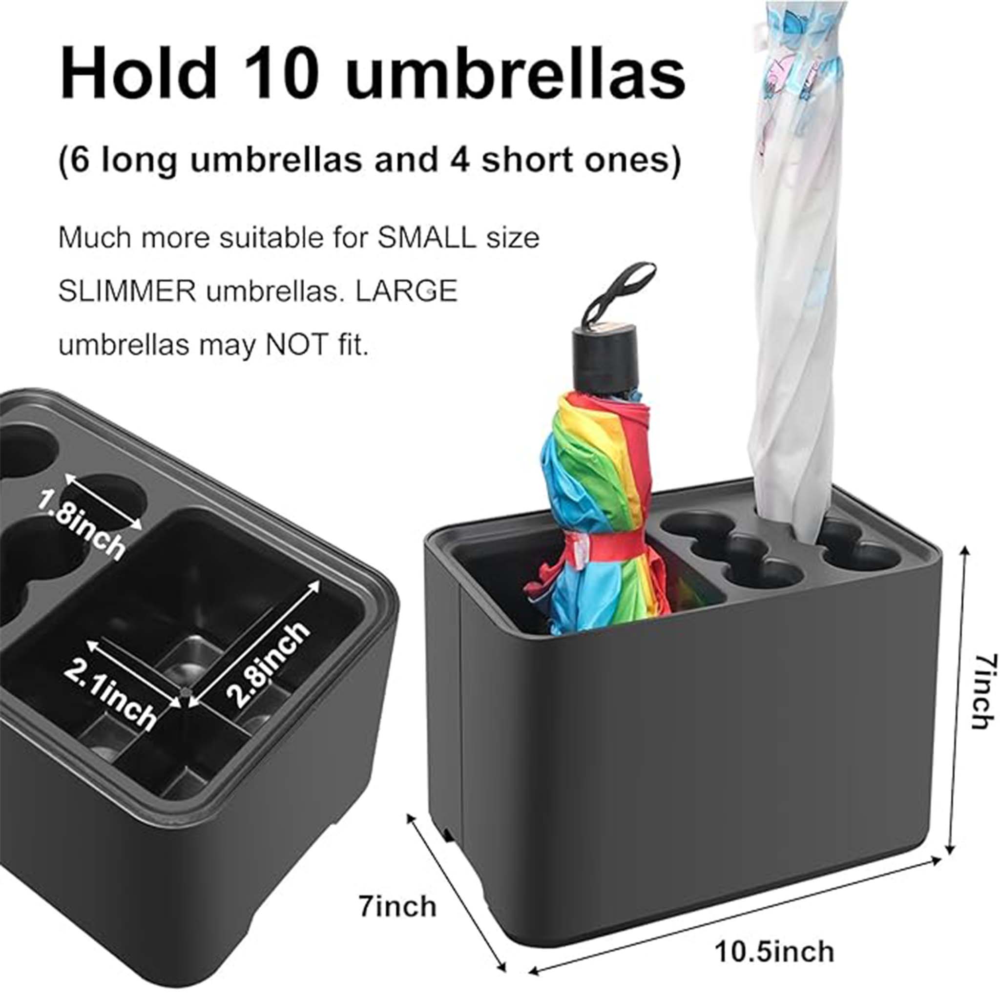 Umbrella Holder  Stand for Indoor and Outdoor Storage of Long and Foldable Umbrellas
