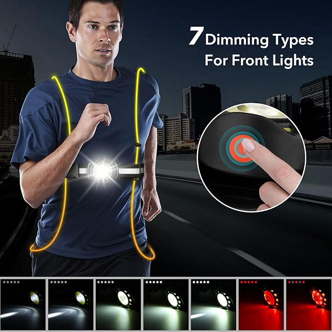 Outdoor Chest Lamp  Rechargeable LED Safety Light for Running Hiking and Cycling