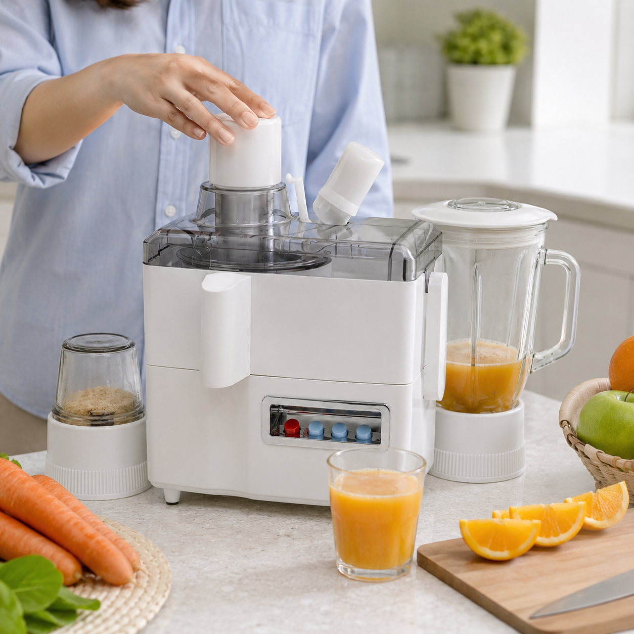 3 in 1 Electric Juicer Blender and Grinder Multi Function Kitchen Appliance