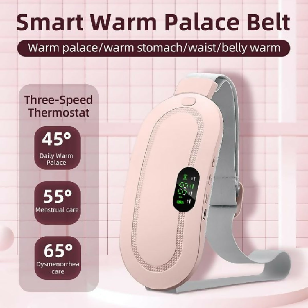 Heating Pad Women Period Pain Cramp Relief Belt - Portable Electric Menstrual Heating Pad With 3 Heat Levels - 4 Massage Modes For Belly And Waist Pain Relief
