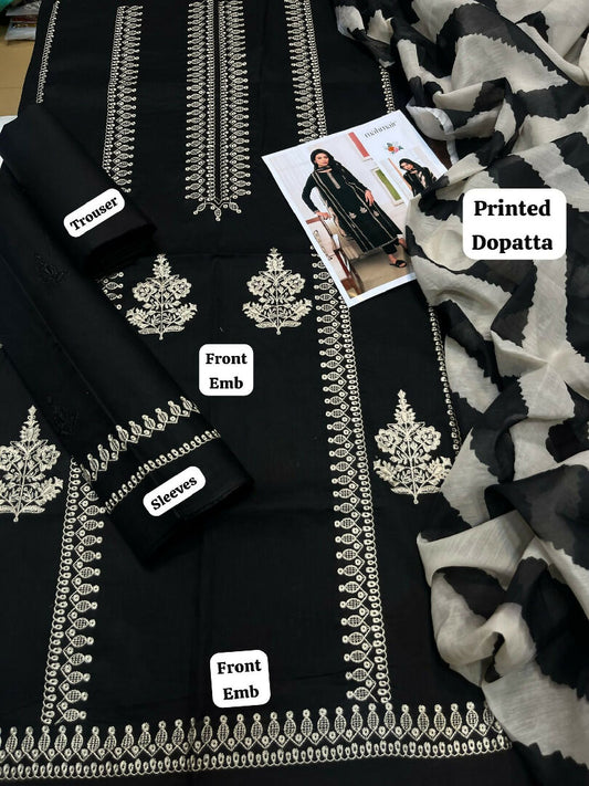 Embroidery Dhanak cross stich 3PC - D-3287