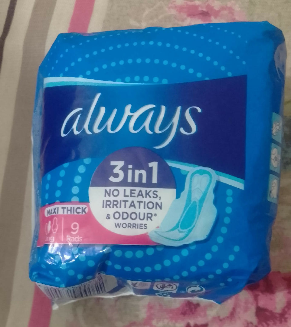 Always 9 Pcs Cotton Sanitary Pads Soft Comfortable Reliable Protection
