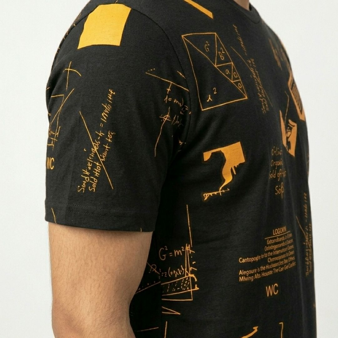 Short Sleeves T-shirt | Calculous Camo | Black