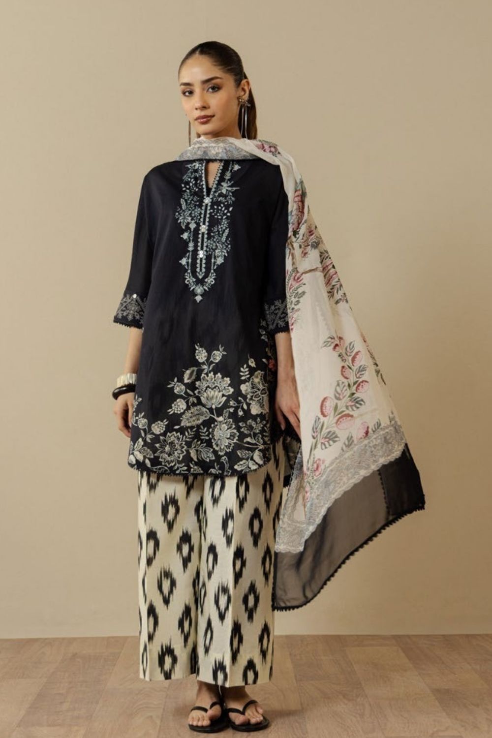 Zara Shahjahan 3 Pc Unstitched  Printed Lawn Suit Cassia-10B