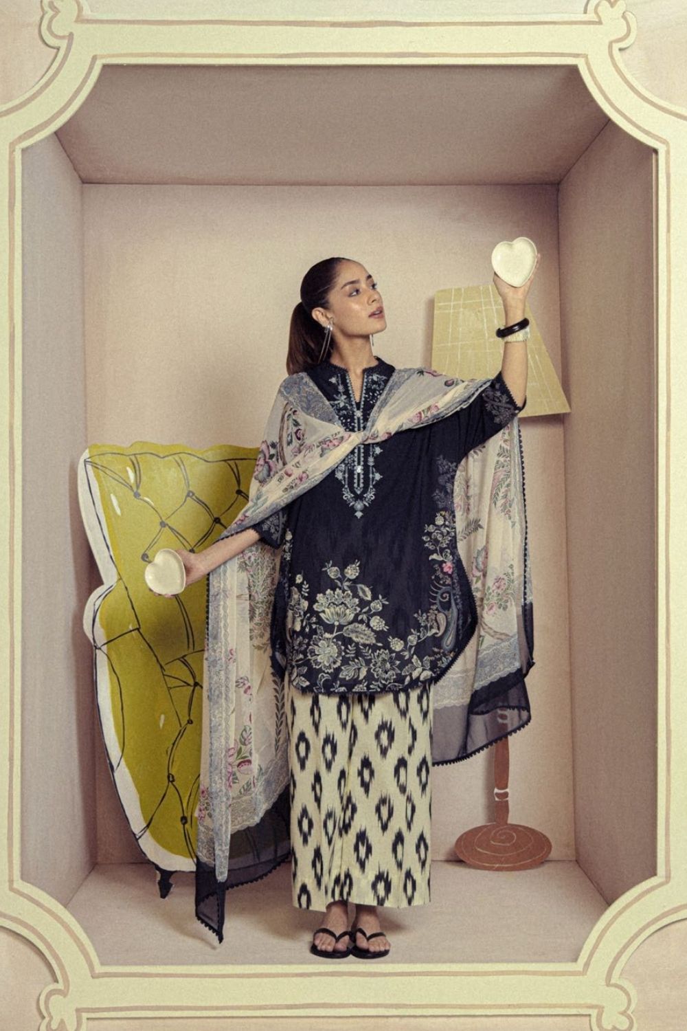 Zara Shahjahan 3 Pc Unstitched  Printed Lawn Suit Cassia-10B