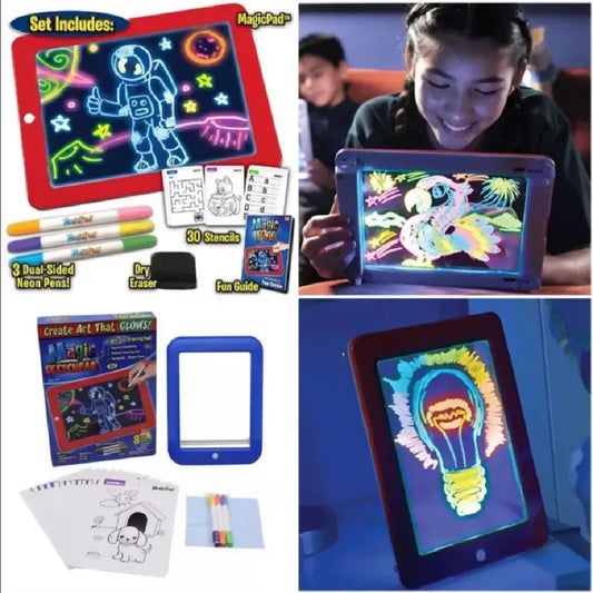 Magic Pad Create Art That GLOWS Light Up LED Board Draw For Sketch Create Doodle Write Learning Tablet