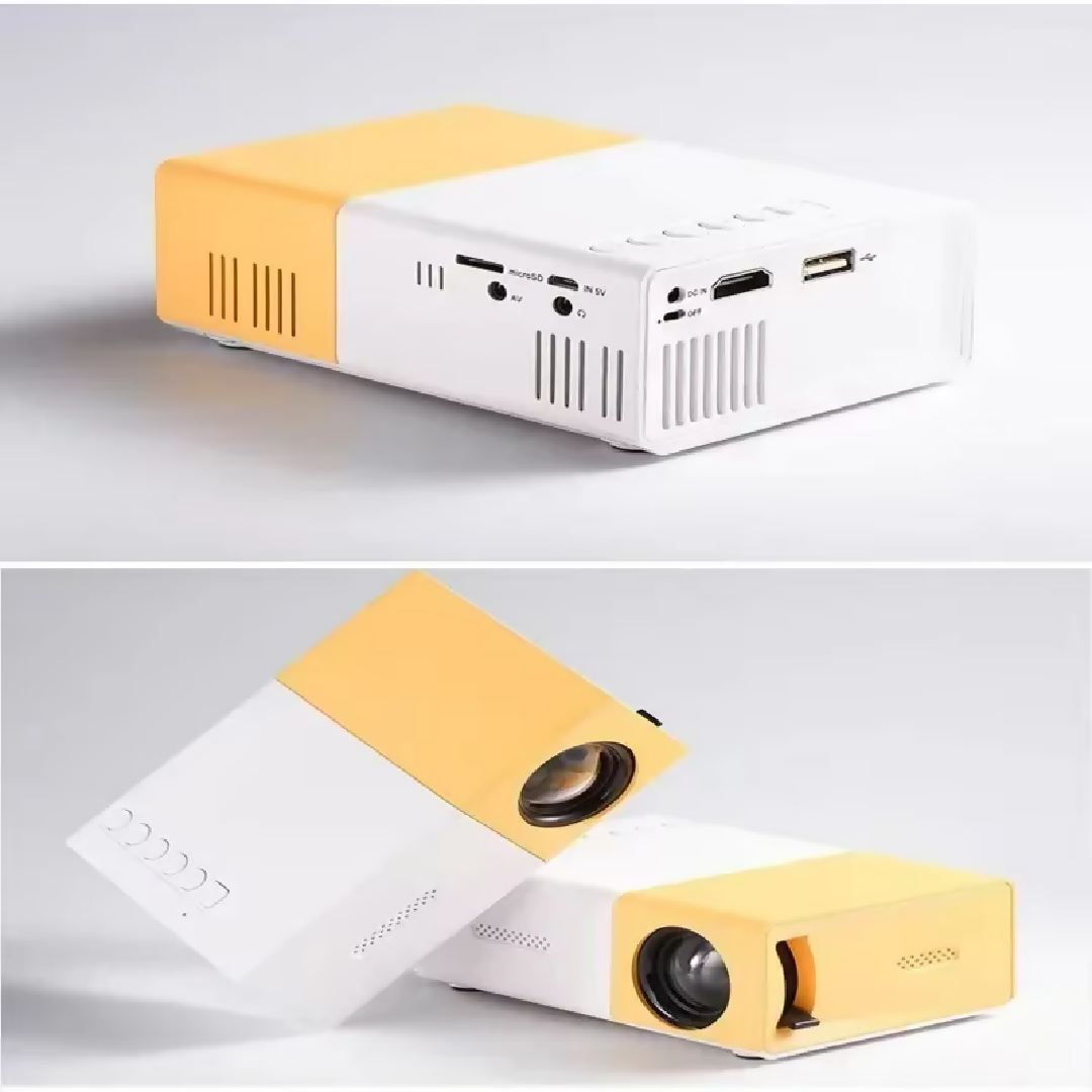 Portable YG300 Mini LED Projector A1 LED LCD Mini Video Projector International Version Compact Home Theater White Yellow