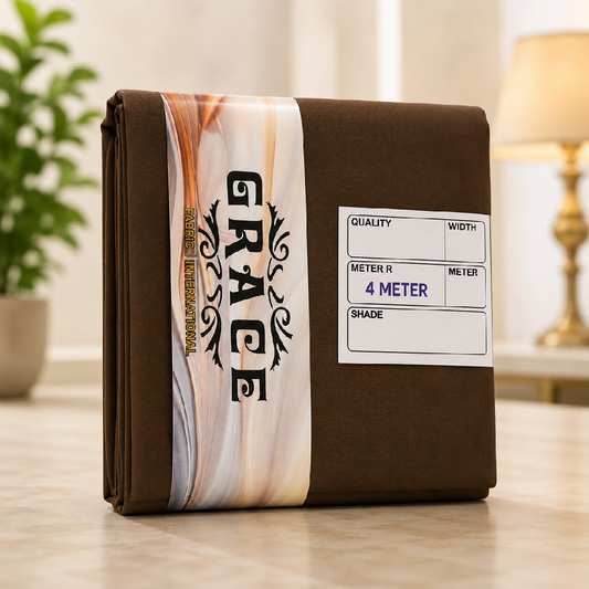Premium Wash Wear Unstitched Suit Fabric Chocolate Brown 4 Meter