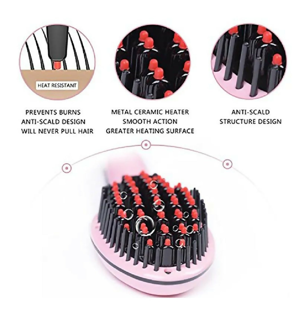 Digital Fast Brush Electric Hair Straightener