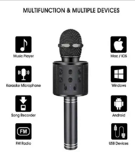 Premium Wireless Bluetooth Karaoke Microphone with Built-in Speaker