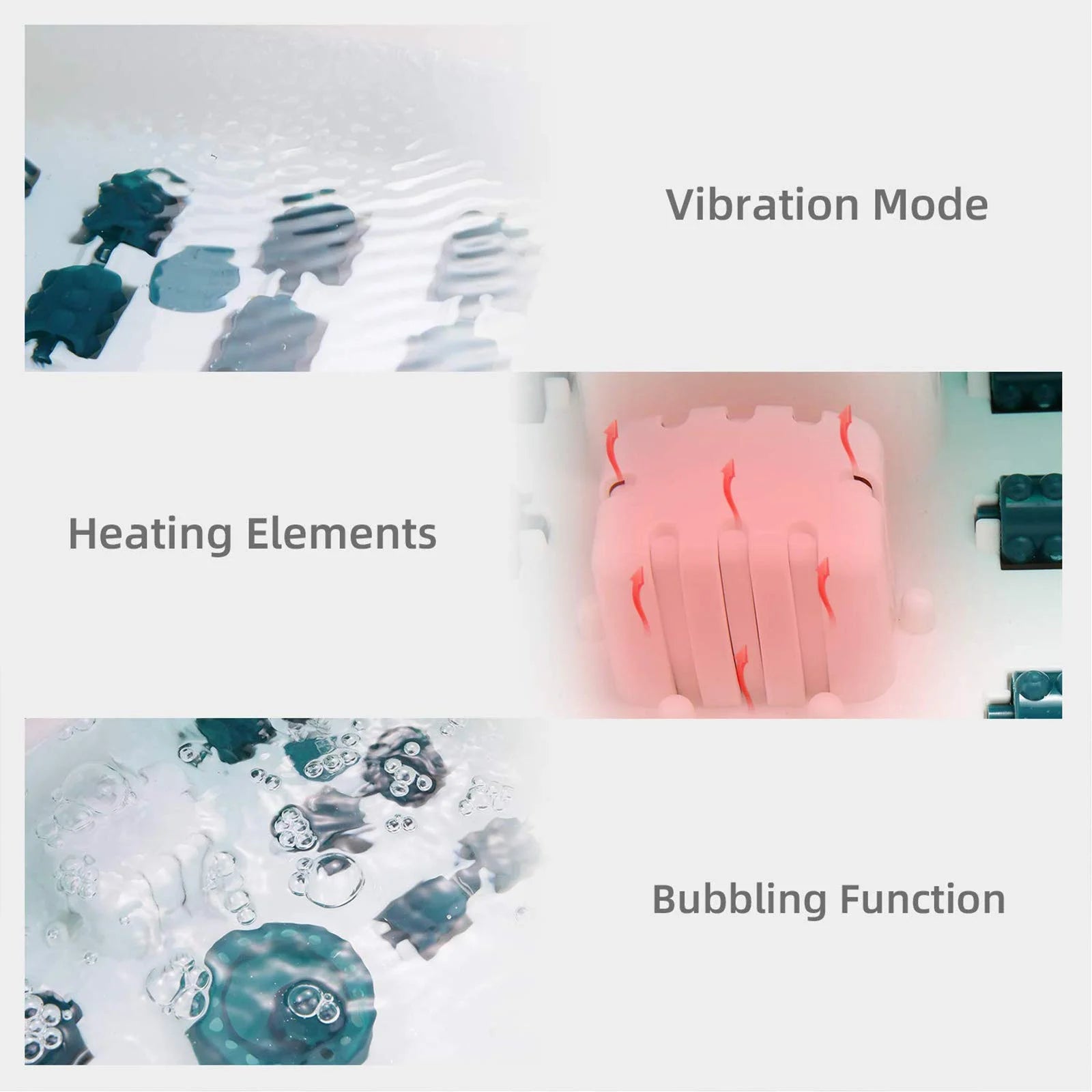 Foot Spa Massager  Heated Bubble Bath with Vibration and Rollers for Relaxation