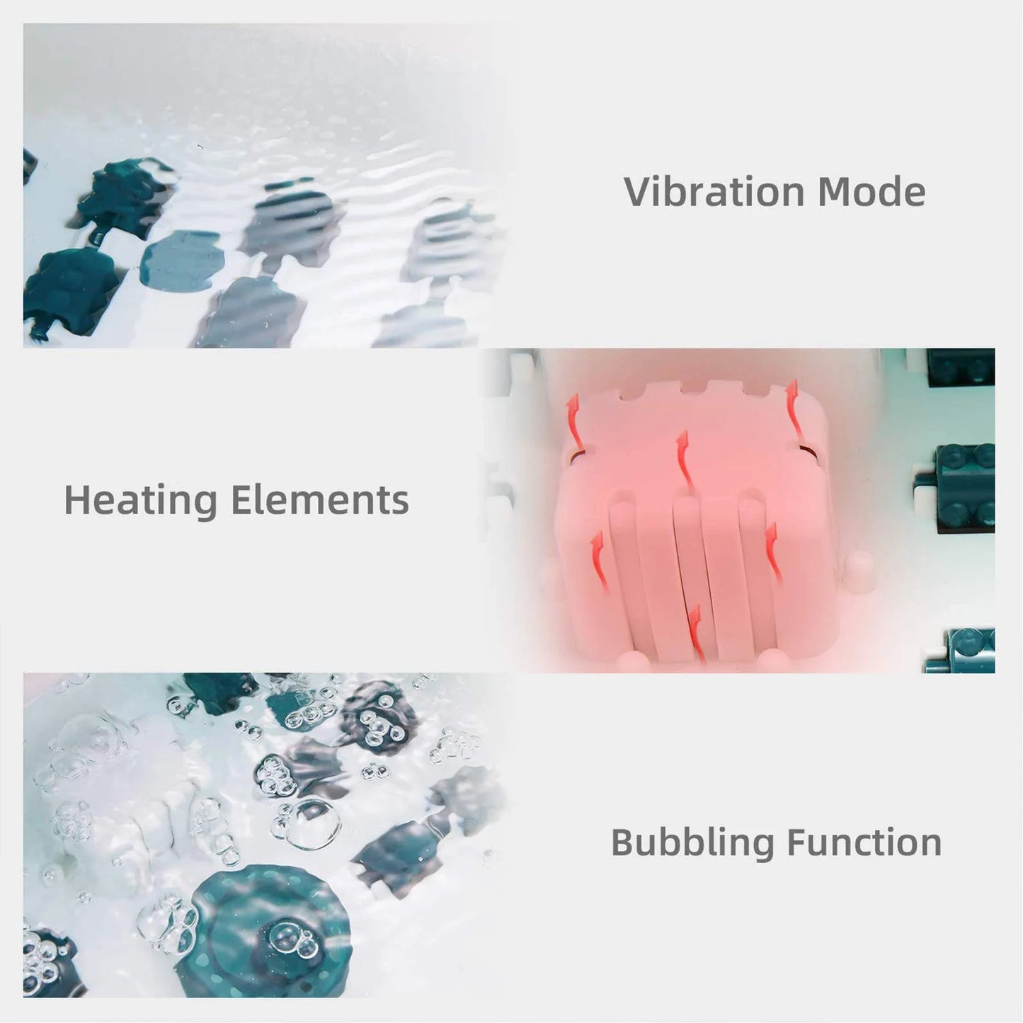 Foot Spa Massager  Heated Bubble Bath with Vibration and Rollers for Relaxation