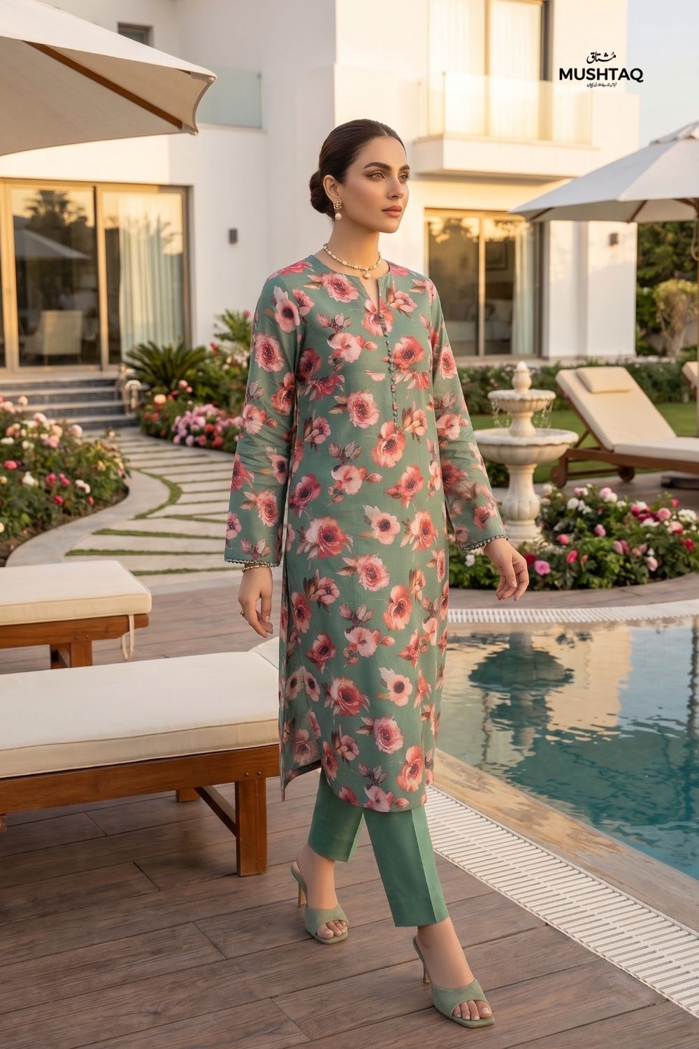 2Pcs Unstitched Printed Lawn Collection Desgin - 2