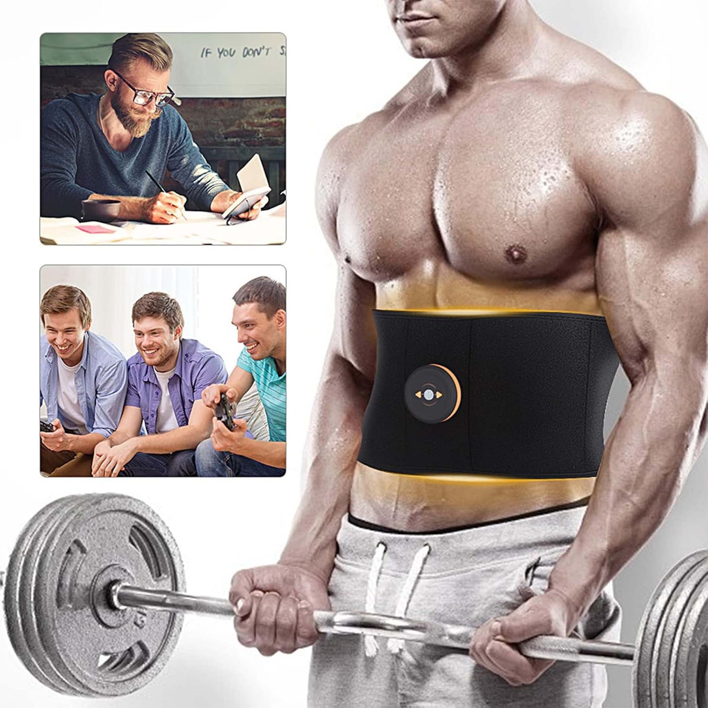 Abdominal Toning Belt  Adjustable EMS Muscle Stimulator for Core Training and Fitness
