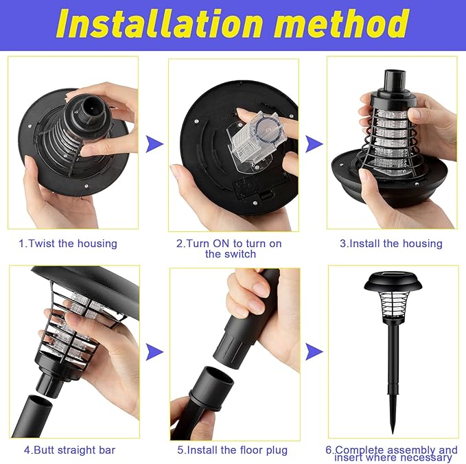 Solar Lamp Anti Mosquito  Outdoor LED Bug Zapper Light with Solar Power