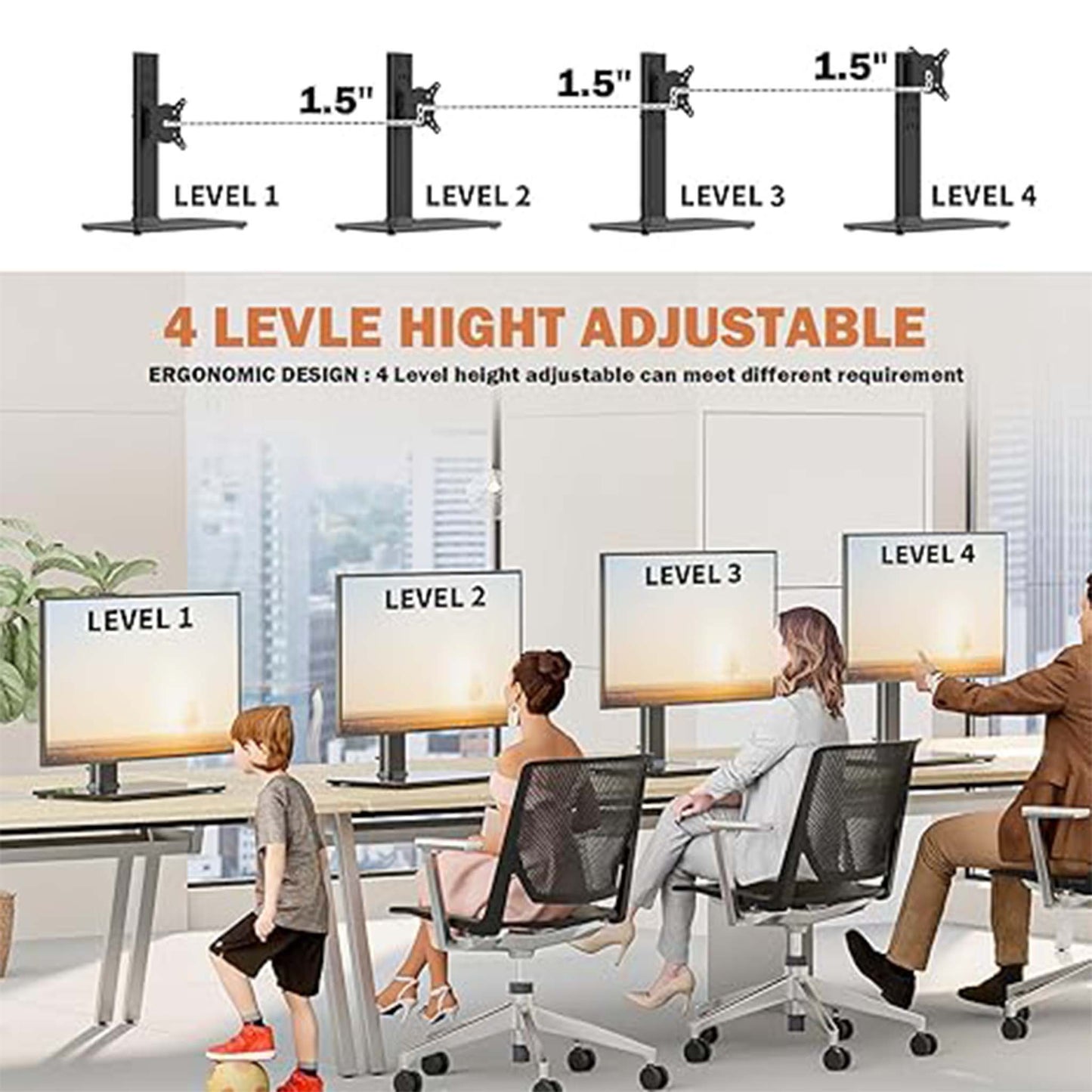 TV and Computer Monitor Stand  Adjustable Riser for Screen Elevation and Desk Organization