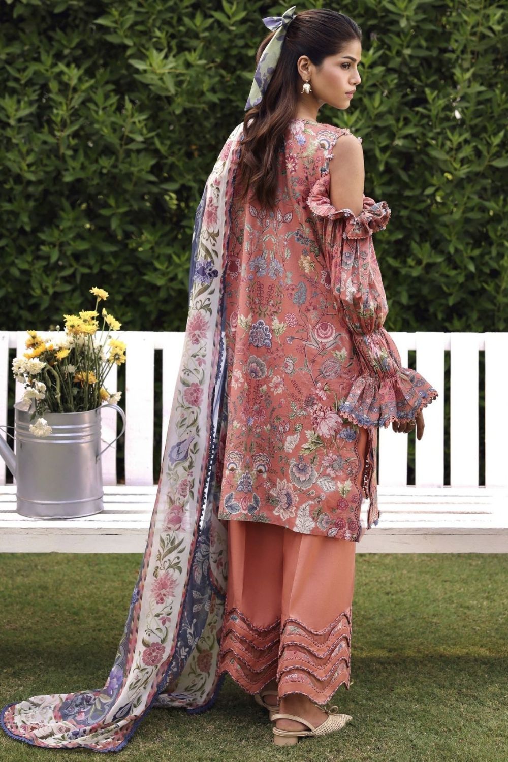 Elaf Premium 3Pc Unstitched Belladore  Printed Chiffon Suit EPA-3B LOVELLE