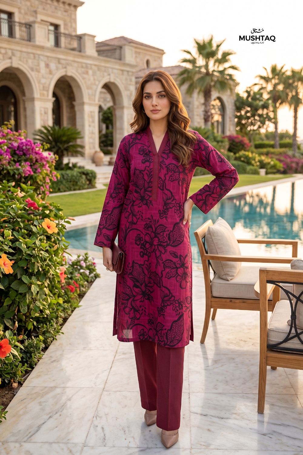 2Pcs Unstitched Printed Inaya Lawn Collection Desgin - 2