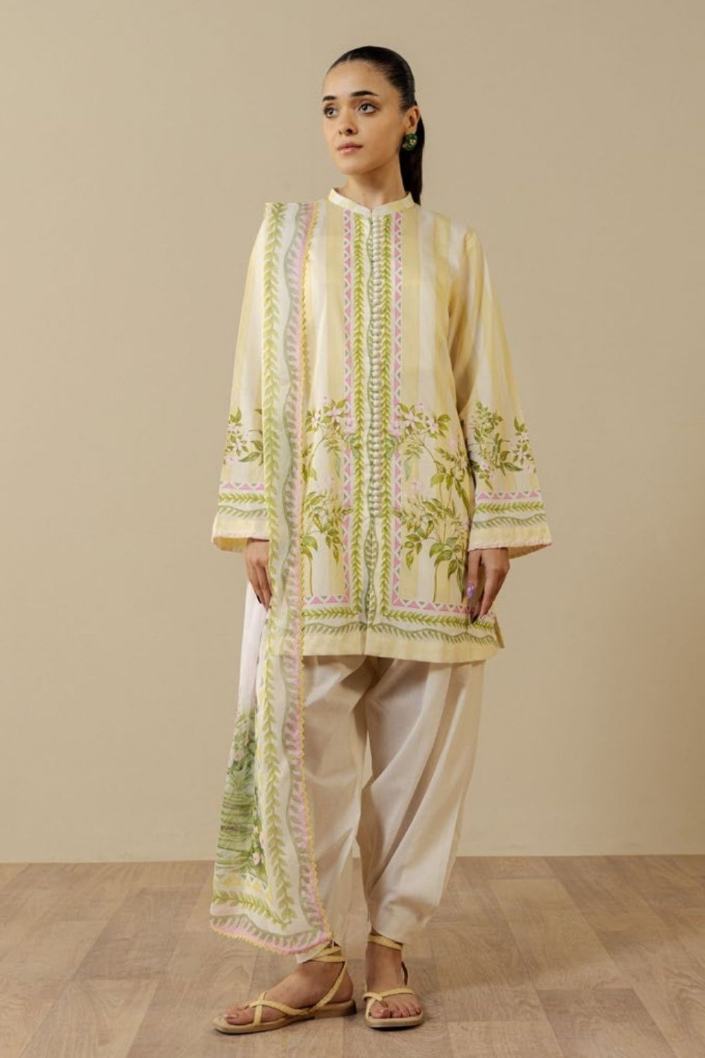 Zara Shahjahan 3 Pc Unstitched  Printed Lawn Suit Nerine-1B