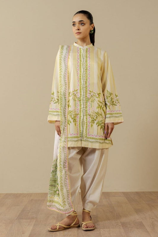 Zara Shahjahan 3 Pc Unstitched  Printed Lawn Suit Nerine-1B