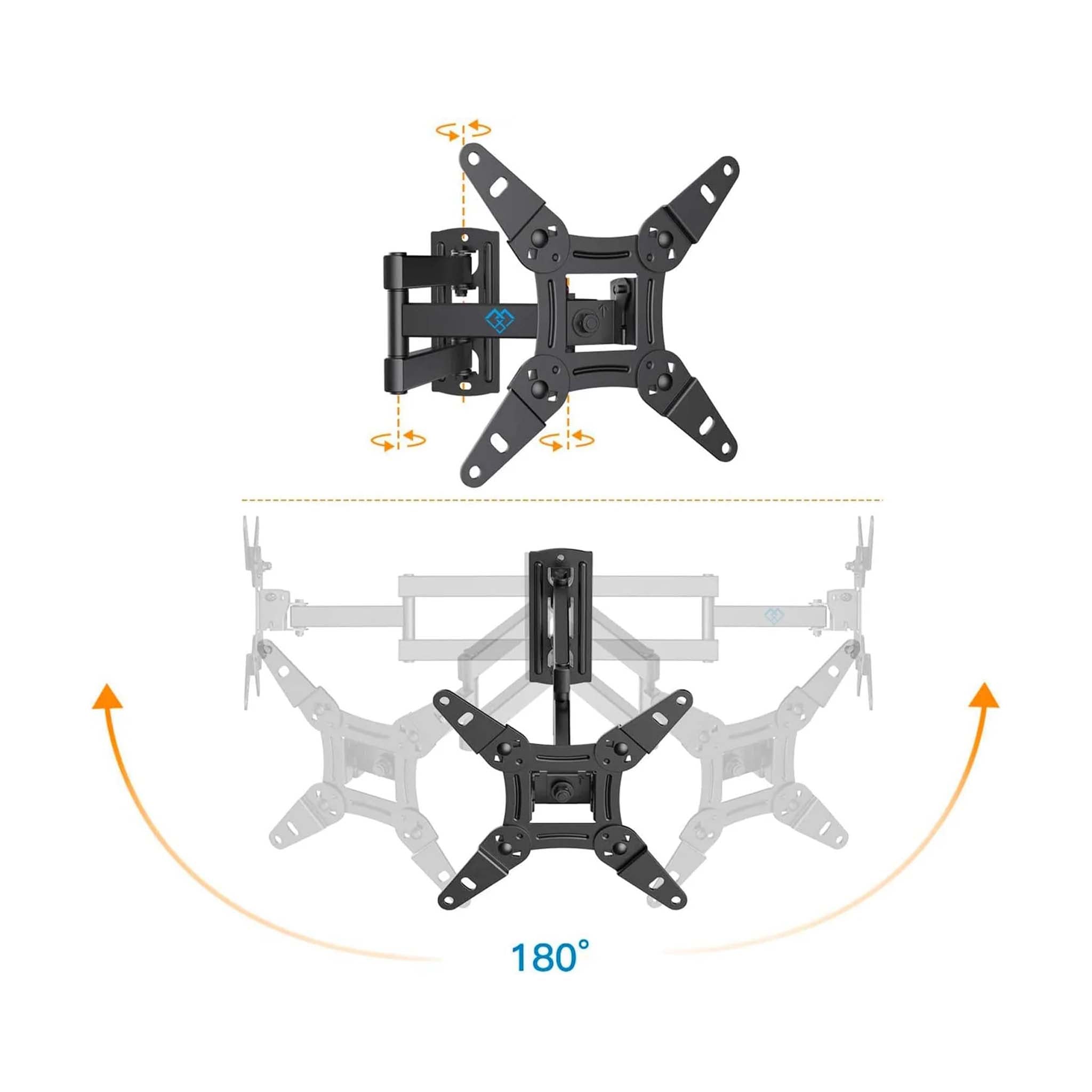 Medium Full Motion TV Wall Mount  Adjustable Tilt Bracket for Flat Screen TVs
