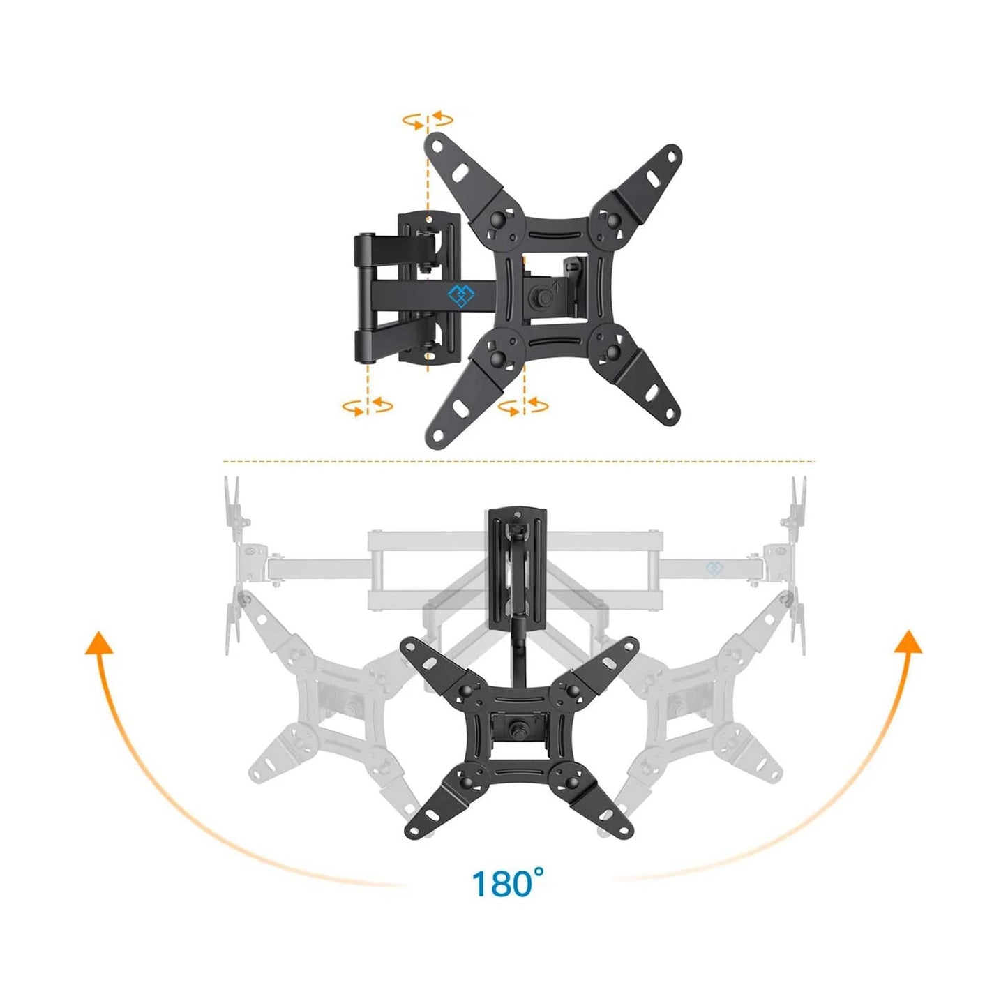 Medium Full Motion TV Wall Mount  Adjustable Tilt Bracket for Flat Screen TVs