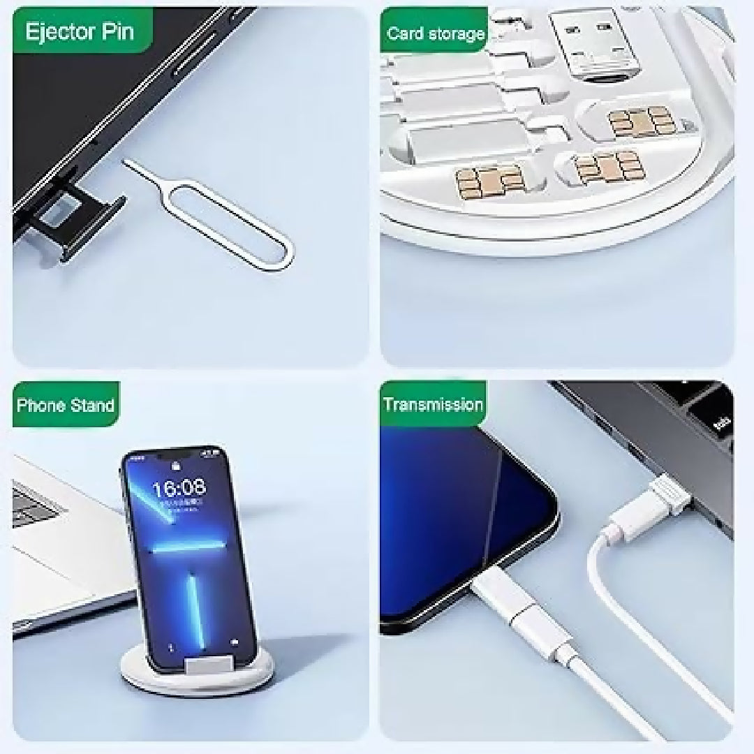 Multifunctional Data Cable Set 60W Fast Charging Cable for Android and iPhone - Random Color