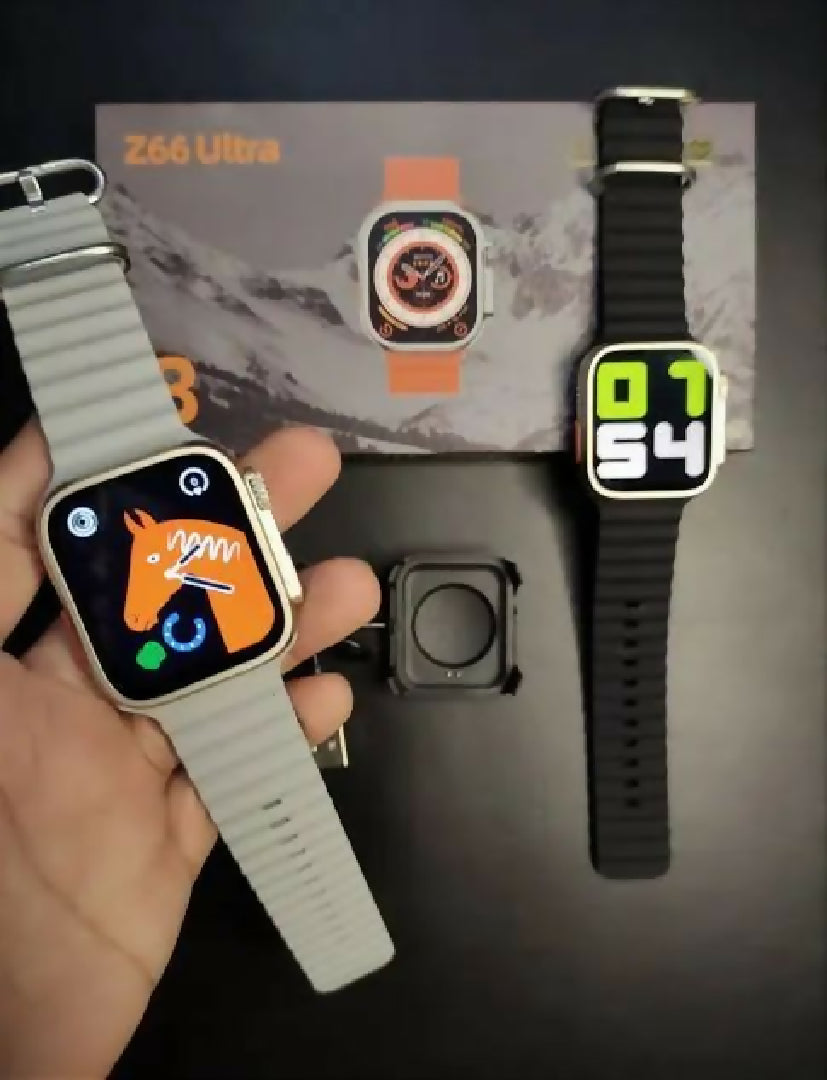 Z66 Ultra Watch 8 Series 45mm Best Price Ocean Silicone Strap Water Resistant Sport Watch Bluetooth Calling Best Watch
