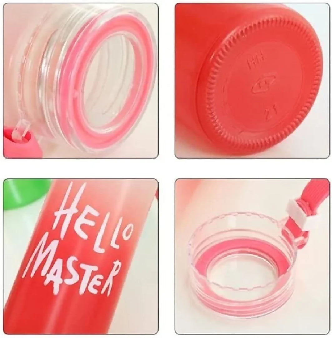 Hello Master Glass Water Bottle for School College Office 480 ml