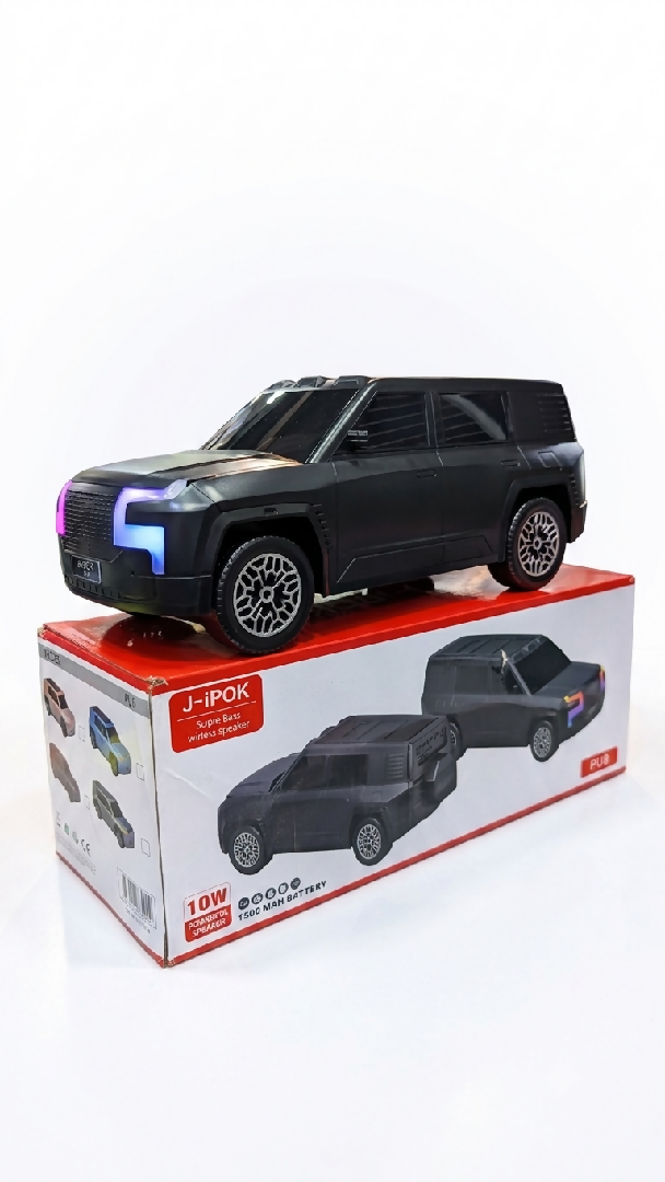 J iPOK PU8 Wireless SUV Car Speaker 10W Super Bass And Multi Color LED Lights
