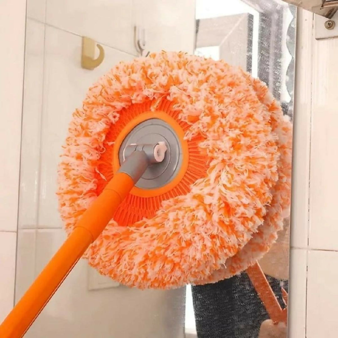 360 Rotating Microfiber Mop - Extendable Handle Telescopic Floor Cleaning Mop - Sunflower Round Mop For Home Office And Car
