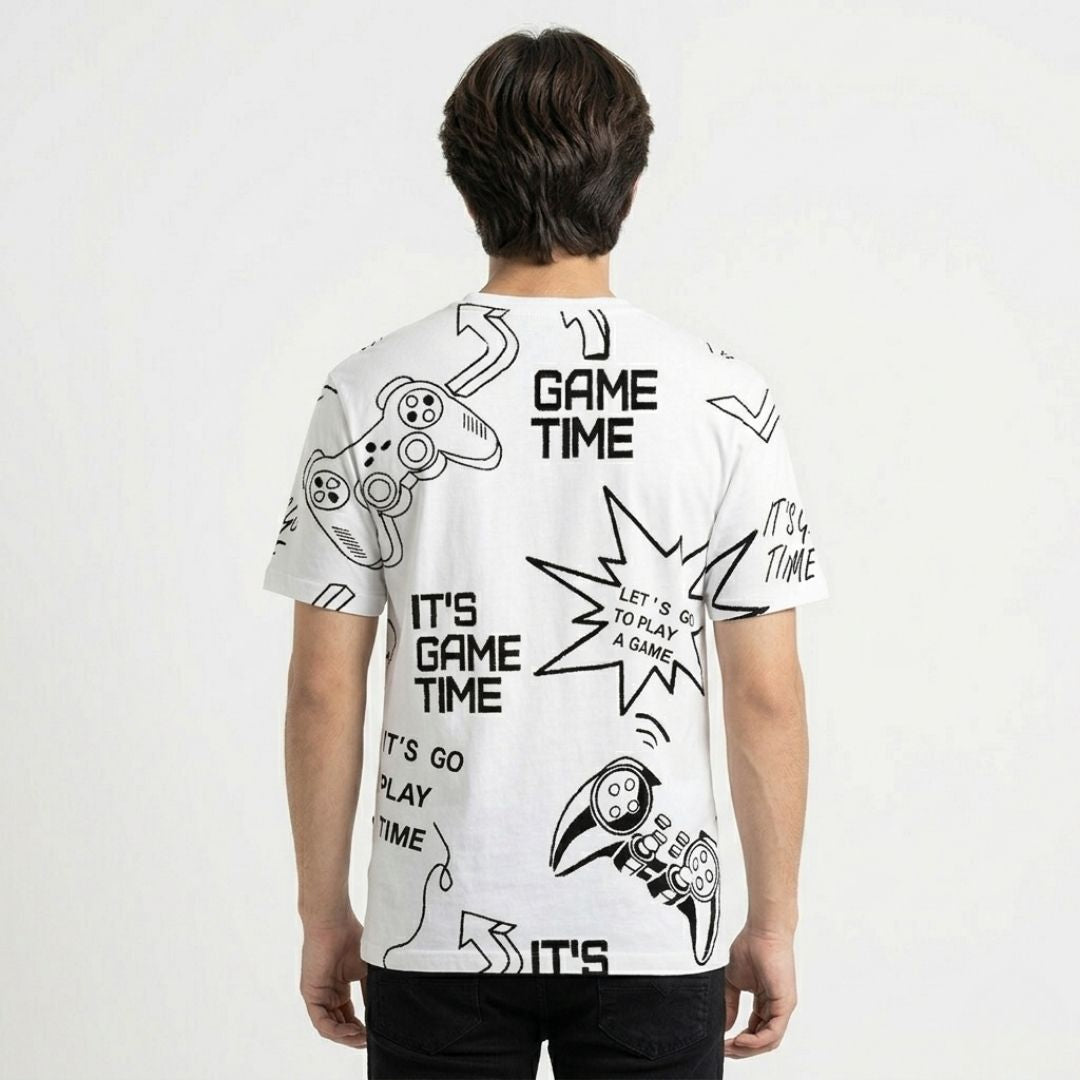 Short Sleeves T-shirt | It`s Game Time | White