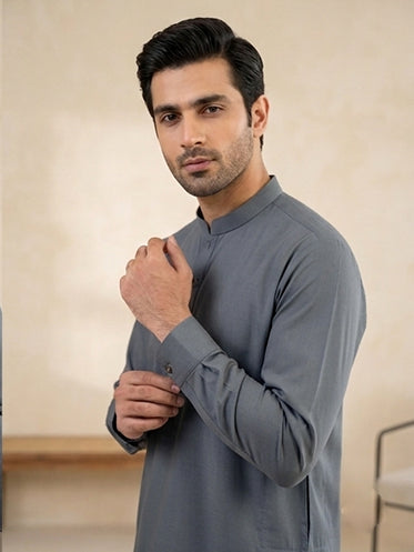 Elegant Grey Shalwar Suit OS-1026