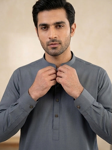 Elegant Grey Shalwar Suit OS-1026
