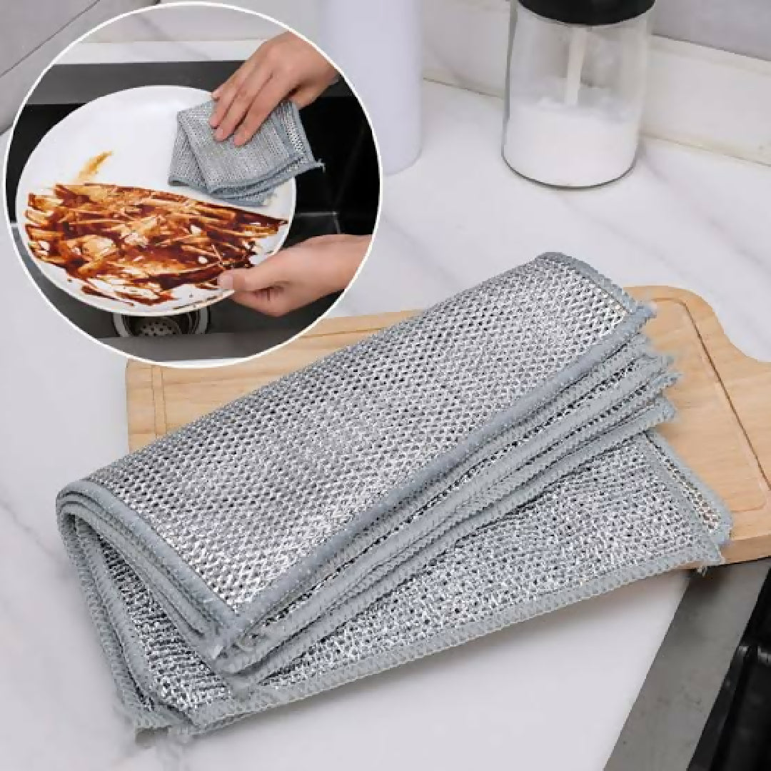 Dish Washing Cleaning Cloth - Metal Wire Dish Washing Rugs for Kitchen Dishes - Pack of 10