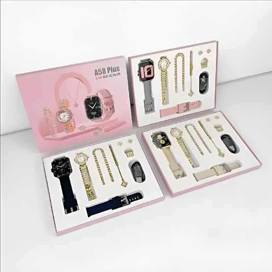 A58 Plus 6 in 1 Smartwatch For Women Best Quality Smart Watch For Girls Perfect For Gift Pink