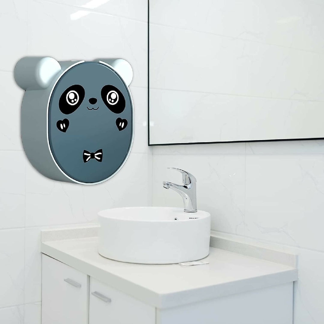 Cute Panda Soap Dish Holder With Drain Wall Mounted Soap Box