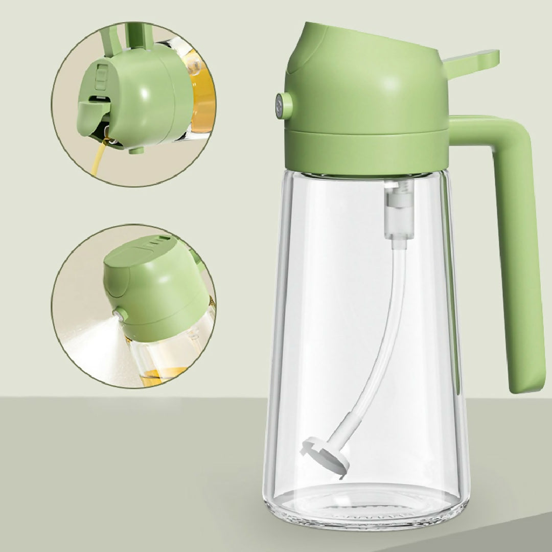 2 In 1 Oil Sprayer Bottle Kitchen Tool For Cooking Baking BBQ Easy Spray And Convenient Use 400ML
