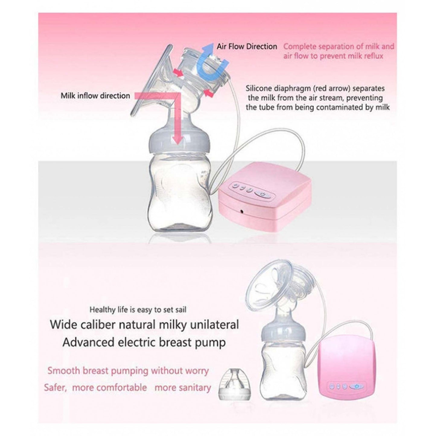 Electric Breast Pump  Portable Rechargeable Breastfeeding Pump with Adjustable Suction